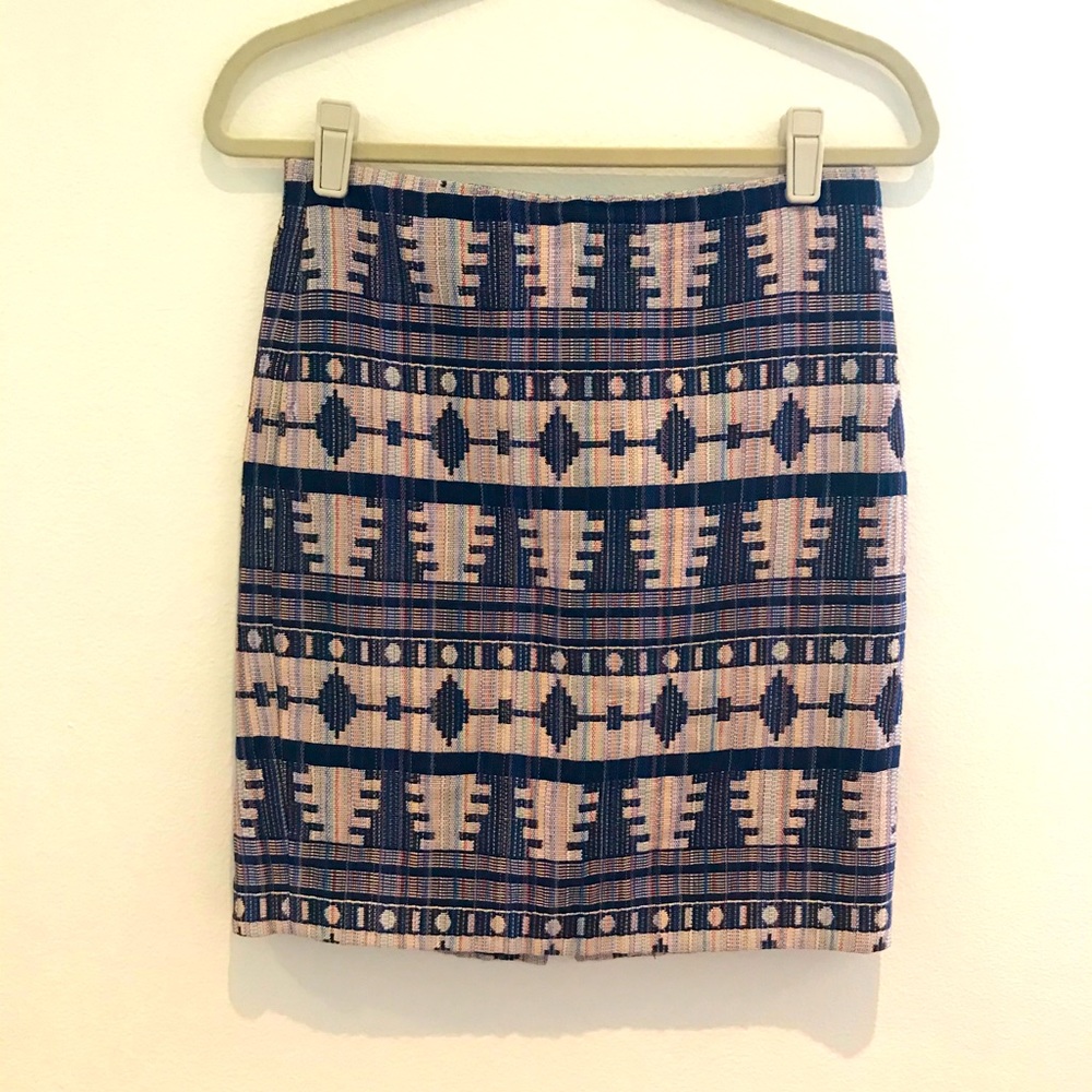 Ann Taylor, print pencil skirt